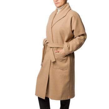 Cappotto lungo marrone da donna con chiusura con cintura Swish Jeans, Abbigliamento Donna, SKU j613000172, Immagine 0